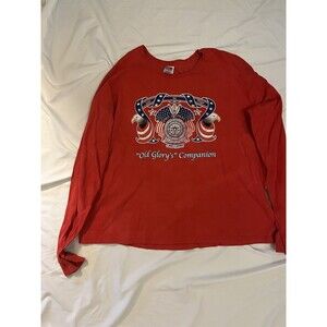 Bayside 3XL Old Glory's Companion Double Sided T Shirt Long Sleeve Patriotic Vtg